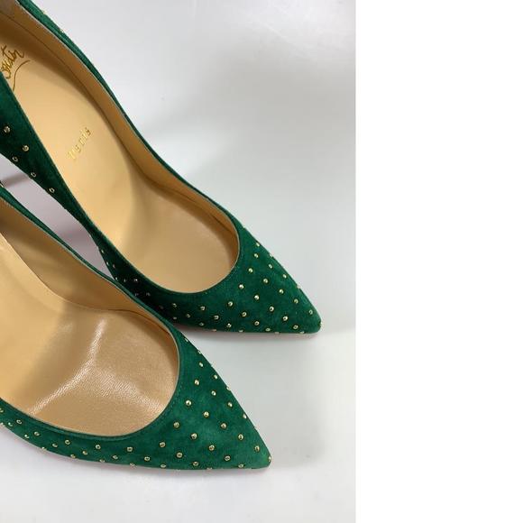 Pigalle Follies Studded Canopee Green 100mm Pumps Heels D801 - Picture 4 of 12